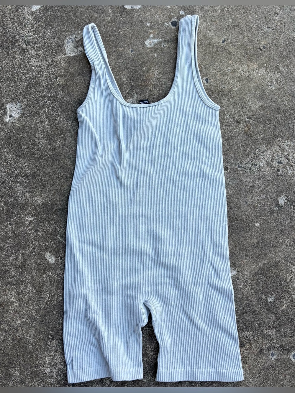 Forever 21 Light Blue grey Ribbed Tank Short Jumpsuit